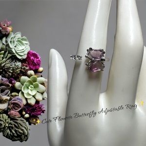 ✨Beautiful Fluorite Adjustable Butterfly Ring✨